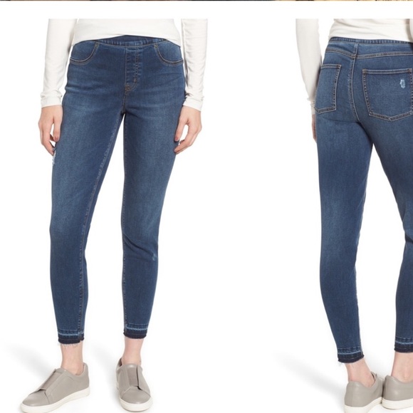 SPANX Denim - Spanx distressed skinny jeans size Medium Pullon